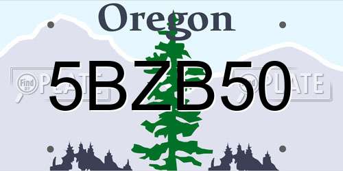 5BZB50 Oregon License Plate