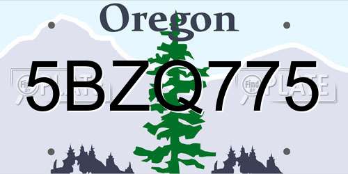 5BZQ775 Oregon License Plate