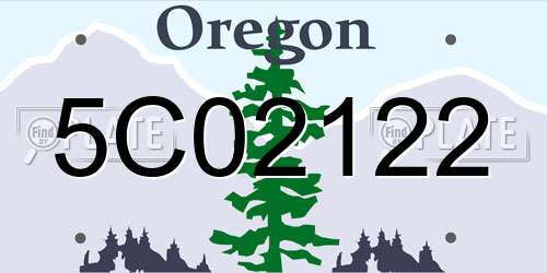 5C02122 Oregon License Plate