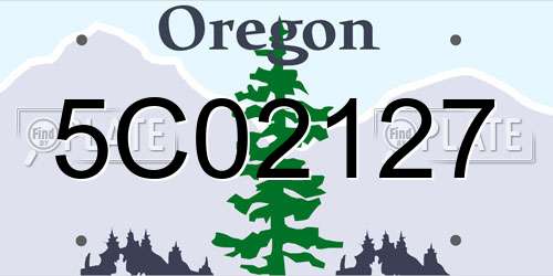 5C02127 Oregon License Plate