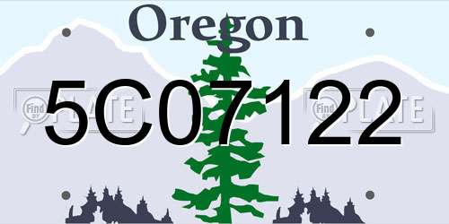 5C07122 Oregon License Plate