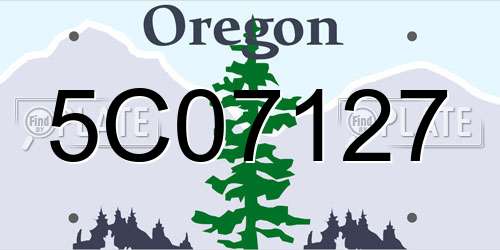 5C07127 Oregon License Plate
