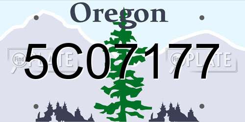 5C07177 Oregon License Plate