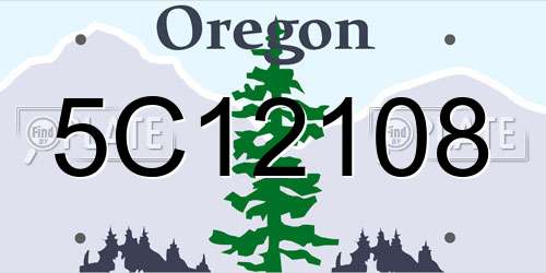 5C12108 Oregon License Plate