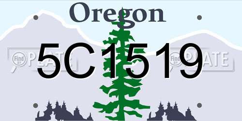 5C1519 Oregon License Plate