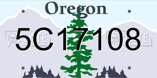 5C17108 Oregon License Plate