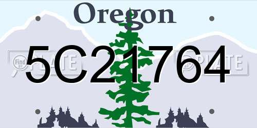 5C21764 Oregon License Plate