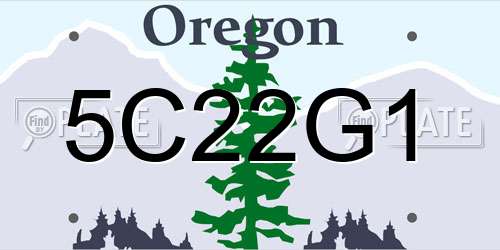 5C22G1 Oregon License Plate