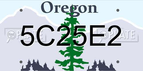 5C25E2 Oregon License Plate