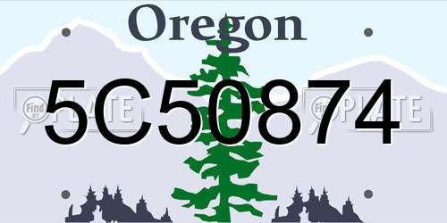 5C50874 Oregon License Plate