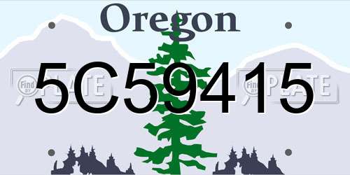 5C59415 Oregon License Plate