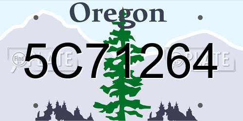 5C71264 Oregon License Plate