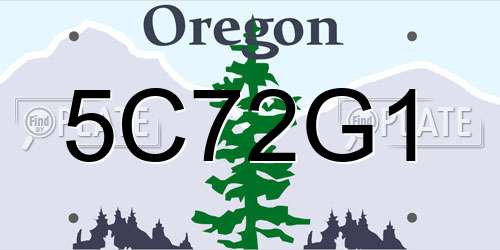 5C72G1 Oregon License Plate
