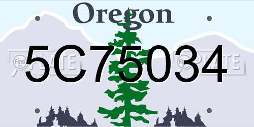 5C75034 Oregon License Plate