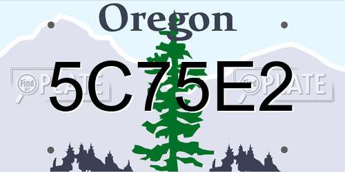 5C75E2 Oregon License Plate