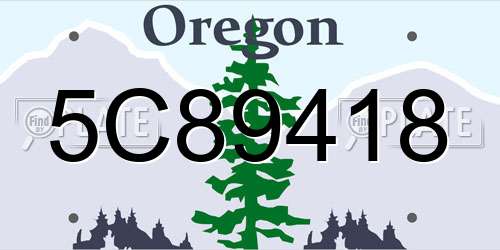 5C89418 Oregon License Plate