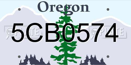 5CB0574 Oregon License Plate