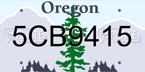 5CB9415 Oregon License Plate