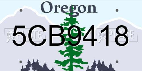 5CB9418 Oregon License Plate