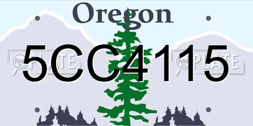 5CC4115 Oregon License Plate