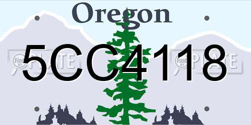 5CC4118 Oregon License Plate