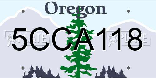 5CCA118 Oregon License Plate