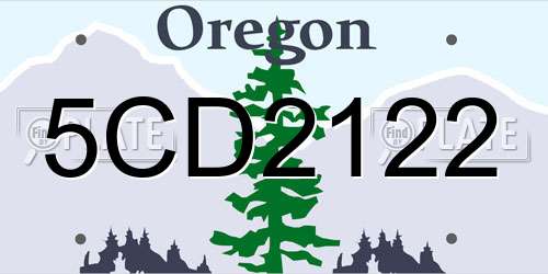 5CD2122 Oregon License Plate