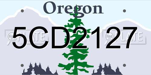 5CD2127 Oregon License Plate