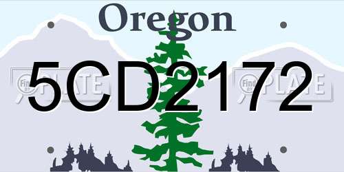 5CD2172 Oregon License Plate