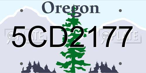 5CD2177 Oregon License Plate