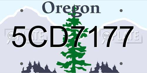 5CD7177 Oregon License Plate