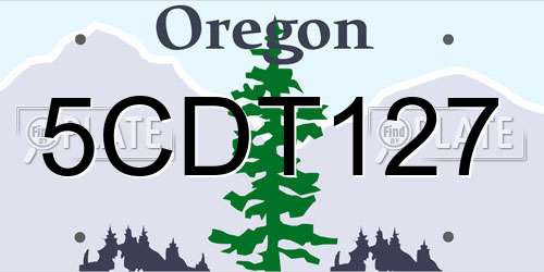 5CDT127 Oregon License Plate