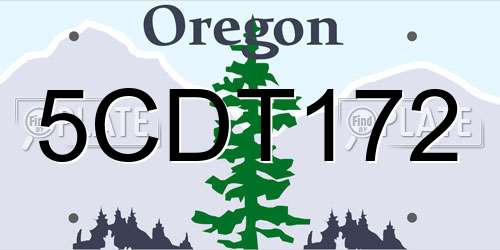 5CDT172 Oregon License Plate
