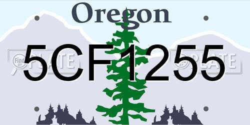 5CF1255 Oregon License Plate
