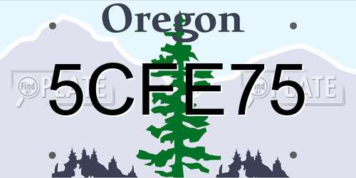 5CFE75 Oregon License Plate