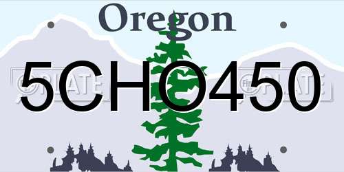 5CHO450 Oregon License Plate