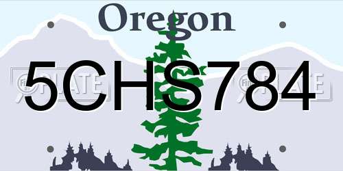 5CHS784 Oregon License Plate