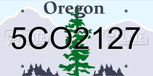 5CO2127 Oregon License Plate