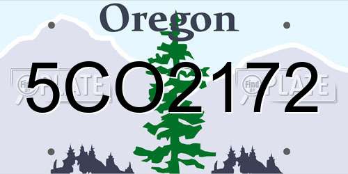 5CO2172 Oregon License Plate
