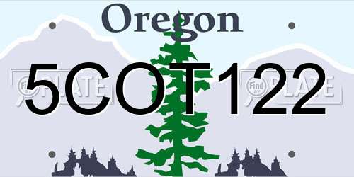 5COT122 Oregon License Plate