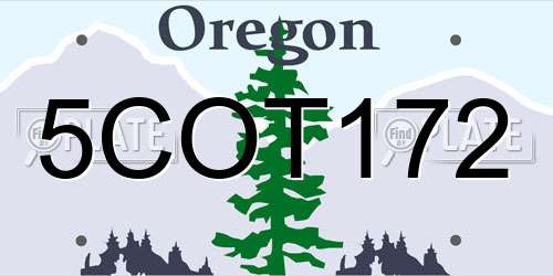 5COT172 Oregon License Plate
