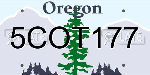 5COT177 Oregon License Plate