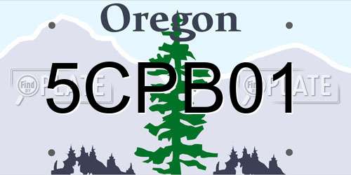 5CPB01 Oregon License Plate