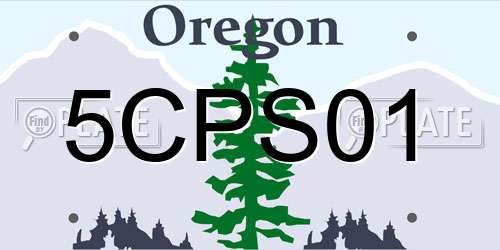 5CPS01 Oregon License Plate