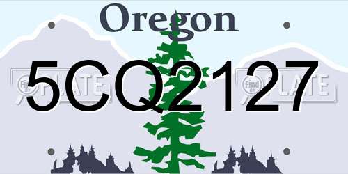 5CQ2127 Oregon License Plate