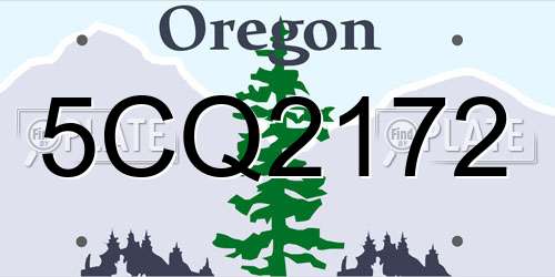 5CQ2172 Oregon License Plate