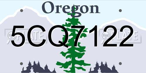 5CQ7122 Oregon License Plate