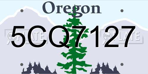 5CQ7127 Oregon License Plate