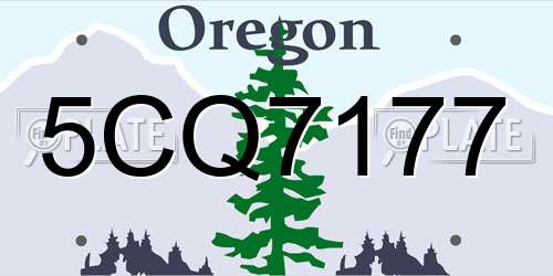 5CQ7177 Oregon License Plate