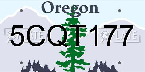 5CQT177 Oregon License Plate